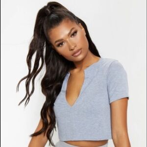 Pretty little thing basic grey crop top